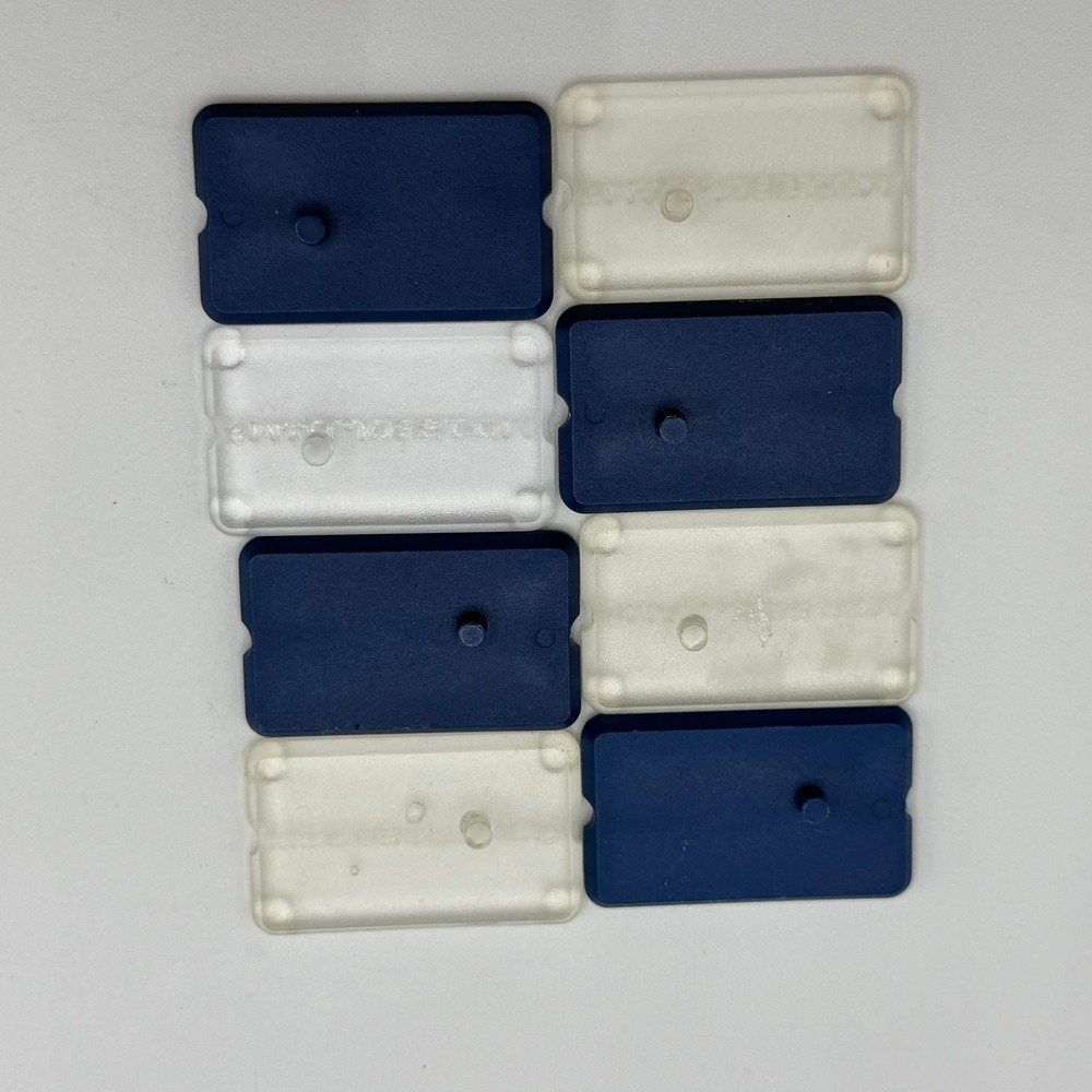 8x Vintage G.I. Joe Battle Stands Rectangular Lot Clear Dark Blue Hasbro 3.75"